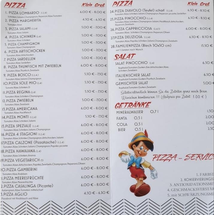 Pinocchio Pizza-Service Lieferservice